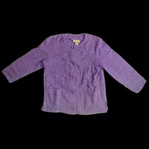 Vintage Boyne Valley Weavers Size XL Wool Jacket Purple Handcrafted In Ireland